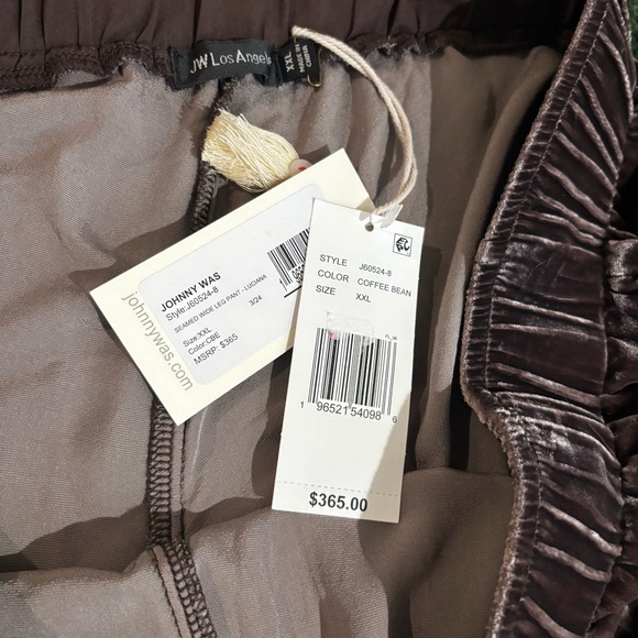 Johnny Was Brown Wide Leg Pants with Butterfly Embroidery - Picture 2 of 6